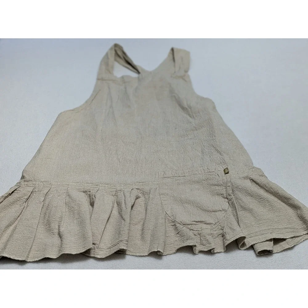 RAINE & HUMBLE Pinafore Apron Brown Taupe Tan Beige Cross Back Modest Baking